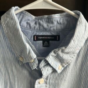 Tommy Hilfiger Light Blue Striped Casual Shirt